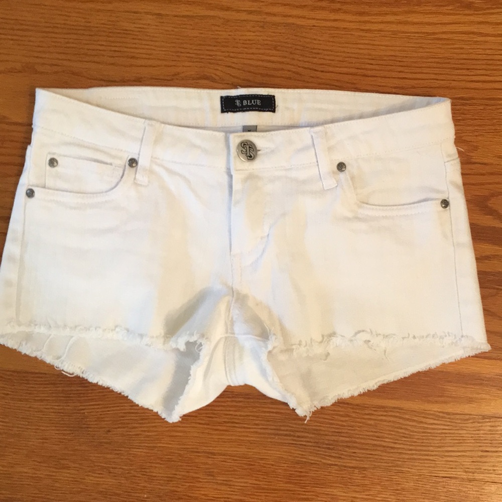 White jean shorts